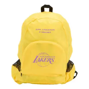 【NBA】NBA 隊徽印刷 收納 後背包 湖人隊 男女 黃色(3355175062)