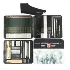 Sketch Pencil Pastels Charcoal Sticks Blending Stumps Eraser Sandpaper Set