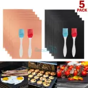 5PCS Easy BBQ Grill Mat Copper Pad Non Stick Barbecue Bake Cooking Mat Reusable