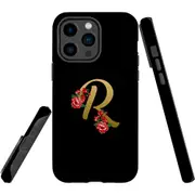 For iPhone 14 Pro Max Case Tough Protective Cover, Embellished Letter R