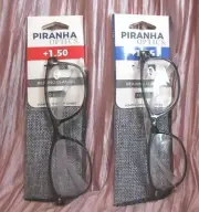 NEW Black & White PIRANHA OPTICS Reading Glasses +1.25 +1.50