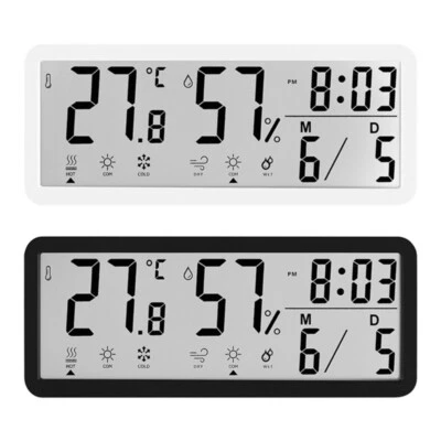 Temperature Humidities Date Display Battery Operated Desk Wall LCD Digital Clock