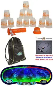 Speed Stacks The ELITE Custom Combo Set 12 PRO Series PS2 CLEAR ORANGE 4" Cups.