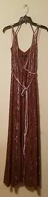 Aidan Mattox Sleeveless Velvet Wrap Gown Rose Sz 4