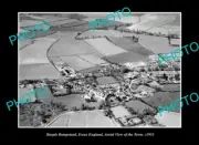 OLD POSTCARD SIZE PHOTO STEEPLE BUMPSTEAD ESSEX ENGLAND, TOWN AERIAL VIEW c1953