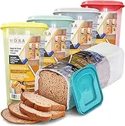Bread Keeper – Light Blue Lid Color (HOBA-B-22) | Plastic Bread Container | Bread Box Holder Dispenser | Bread Loaf Storage Container | Bread Bin for Kitchen