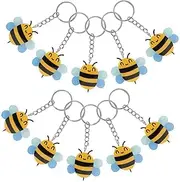 VICASKY 10pcs Creative Cartoon Bee Keychain Adorable Bee Keyrings for Bags and Keys Hanging Pendants Cute Decorative Parties and Events