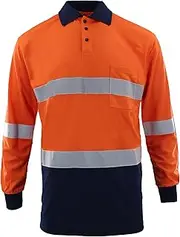 [Zuolaya] Hi Vis Reflective Workwear Shirts for Men and Women Breathable Long Sleeve Safety Workwear with Pocket