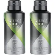 2x Guess Night Access Mens Designer Fragrance Cologne 150ml Deodorant Spray