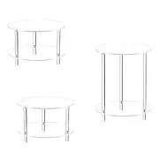 Clear Acrylic Side Table Easy Assembly Small for Drink Modern End Table