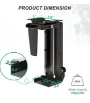 Adjustable Wall or Under Desk CPU PC Computer Case Tower Swivel Mount Holder NEW