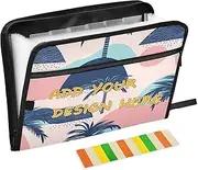Custom Expanding Folders 13 Pockets A4 Letter Size Customizable Filing Wallet with Zipper Closure for Document Storage Summer Palm Trees para guardar documentos