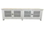 MF Raffles Recycled Elm Lattice 4 Door TV Unit