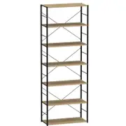 Flexi Storage Studio 2195mm Black And Oak Silhouette 7 Shelf Starter Kit