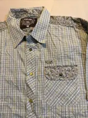 ecko unltd By Marc Ecko Short Sleeve Snap Button Paisley Print 3XL Striped NWT