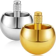 2 Pieces Tippe Top Metal Flip Over Top Gyroscope Stainless Steel Spinning Top Toy Physics Toy Scientific Educational Toys Decompression Toy for Boys Girls and Adult (Gold, Silver)