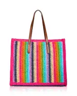 The White Lotus x Aqua Large Multicolor Raffia Tote Bag - Exclusive