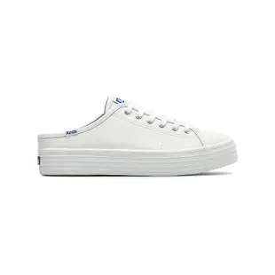 KEDS TRIPLE KICK 時尚皮革厚底穆勒鞋-白 9232W133501