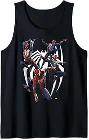 [Marvel] Spider-Man Action Pose Logo Collage Tank Top
