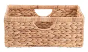 Foldable Natural Water Hyacinth Storage Bin, Small