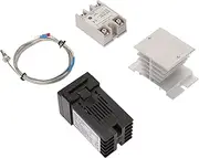 Air Heater Temperature Controller, K SSR Thermocouple Heat Sink PID Thermostat Professional Waterproof Probe 100V-240V for Farm 40A