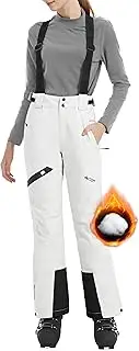 [Pioneer Camp] Women's Snow Pants Ski Bibs Waterproof Insulated Snowboard Overalls Winter Cargo Hiking Pants with Suspenders