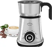 AUSPURE Milk Frother Advanced, Hot and Cold Milk Foam Maker, Milk Jug, 6-in-1 Modes, for Hot Milk Tea, Coffee Latte, Cappuccino, Hot Chocolates, Thin & Tick Foam, 2-Yr Warranty