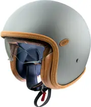Premier Vintage Platinum BM, open face helmet , color: Matt-Grey/Brown , size: XS