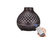 Essential Oil Aroma Diffuser and Remote - 400ml Hollowed Wood Mist Humidifier