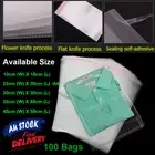100pcs Clear Self Adhesive Cellophane Poly Bags Sealable OPP Cello Plastic BULK