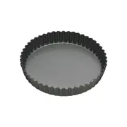 Mastercraft 20cm Heavy Loose Base Non-Stick Round Flan Quiche Pan - Black