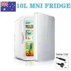 10L Portable Mini Fridge Home Car Cooler & Warmer Small Drinks Bar Fridge Silver