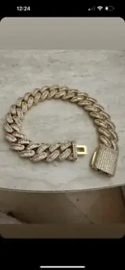 Real Miami Cuban Link Bracelet Iced Solid BIG BOY BRACELET 9 Inches Free Ship