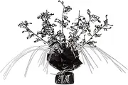 2 Piece Music Notes Metallic Plastic Table Centerpiece – 50’s Theme Birthday Party Decorations Supplies, 11", Black/Silver
