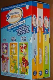 Hooked On Phonics Animals Super Activity Kit 3 Pack Pets The Wild Farm DVD New