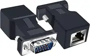 VGA Extender Over Ethernet Adapter, tunghey VGA 15 Pin Male to CAT5 CAT6 RJ45 Female Network Cable Extender Connector Adapter