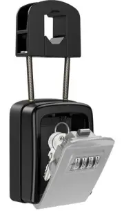 Key Safe 4-Digit Combination Lock Box Wall Mount & Hanging Hook Security Outdoor