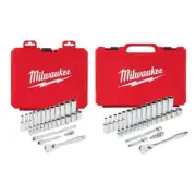 Milwaukee Metric Ratchet/Socket Set 1/4", 3/8" Drive w/ Carrying Case (60-Piece)