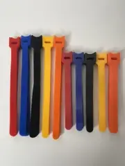100pc 6-Color Hook & Loop Multi Use Reusable Straps/Cable Ties (50) 6" & (50) 8"