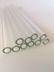 8” Long 12 Pieces Pyrex Glass Tubes12 mm OD 8mm ID 2mm Thick Wall