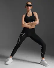 Core Compression Tights, 2XU, XL, Black/Silver, Female