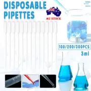 100X 3mL Plastic Pipettes Eye Dropper Disposable Graduated Transfer Liquid