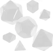 SOPOTUTU 7Pcs Blank Dice Multi Sided Plastic Dice for DIY Games Educational Props Lightweight Portable for Family Fun and Creative Activities