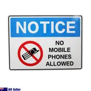 Warning Do Not Use Mobile Phone Sign Safety Workplace 200x300mm Metal
