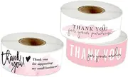 FIXOSHEE 3Rolls Thank You Stickers Self Adhesive Decorative Labels for DIY Baking Present Wrapping and with Elegant Patterns Styles Included