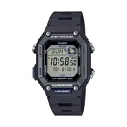 Casio Connect Digital Bluetooth Steps Dual Time Stopwatch 200M Water Resistant Black Case And Resin Band WSB1000-1A