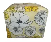 Crate& Barrel,Land of Nod Yellow Print Fabric Covered Storage Keepsake Box, NIP