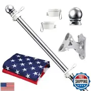 ESTTOP 5 FT Flag Pole Kit with 3x5 American Flag, Tangle Free Spinning Weathe