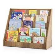 Giantex 5 Tier Bookshelf Magazine Book Display Storage Shelves Rack Organiser Natural