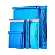 7.5 x 11 Glamour Metallic Blue Poly Bubble Mailers Padded Envelope 250 Pcs